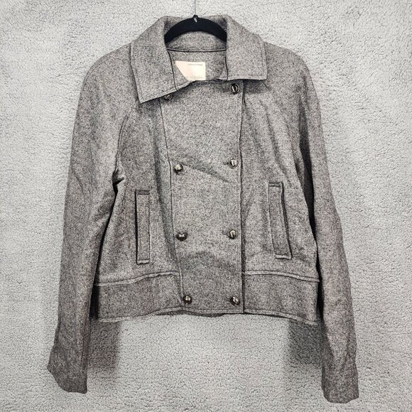 Banana Republic Heritage Collection Women's‎ 14 Gray Double Breast Mid Peacoat - Picture 1 of 12